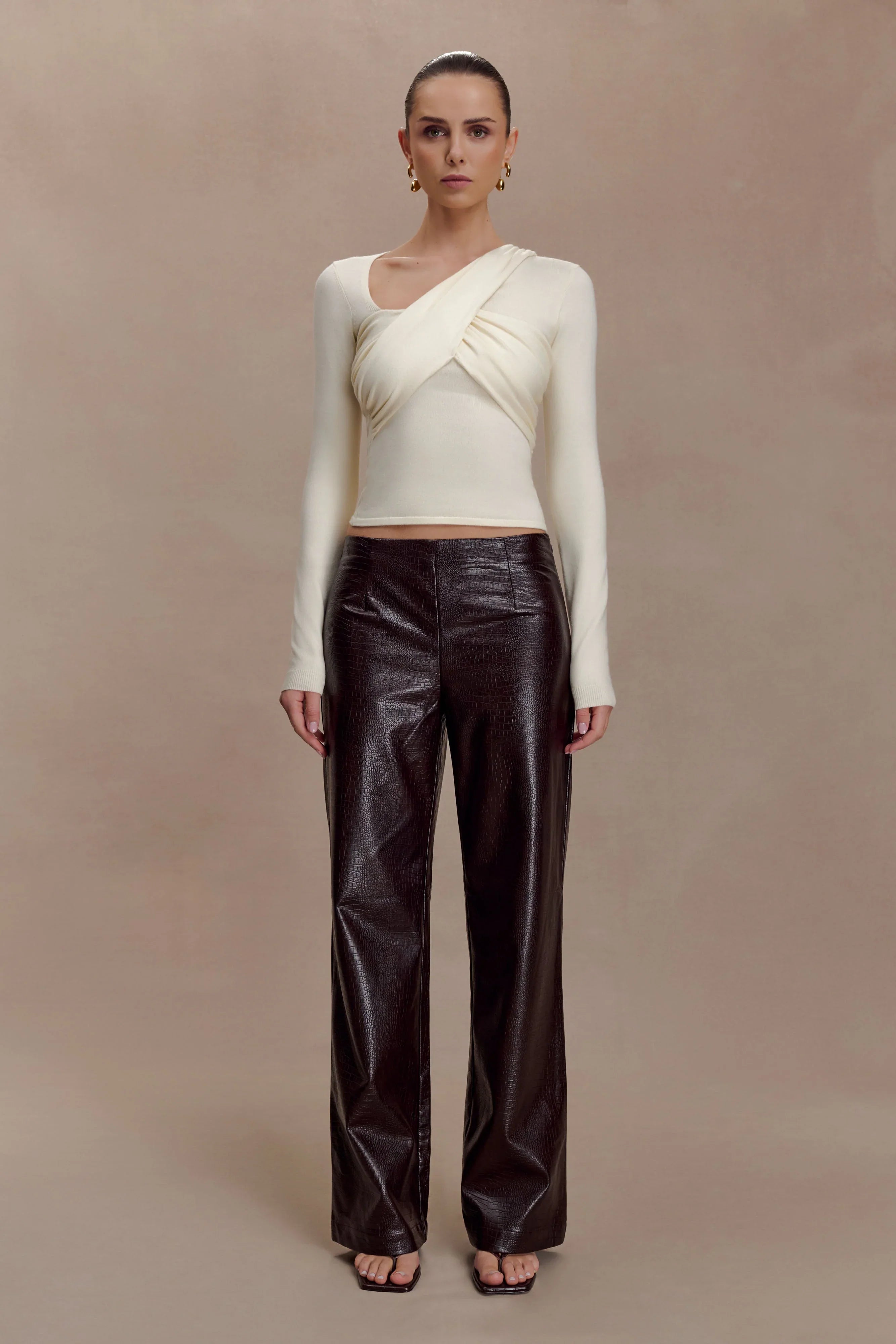 Kaylen Knit Long Sleeve Top Ivory