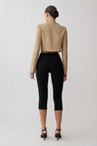 Marielle Button Up Cropped Jacket Taupe