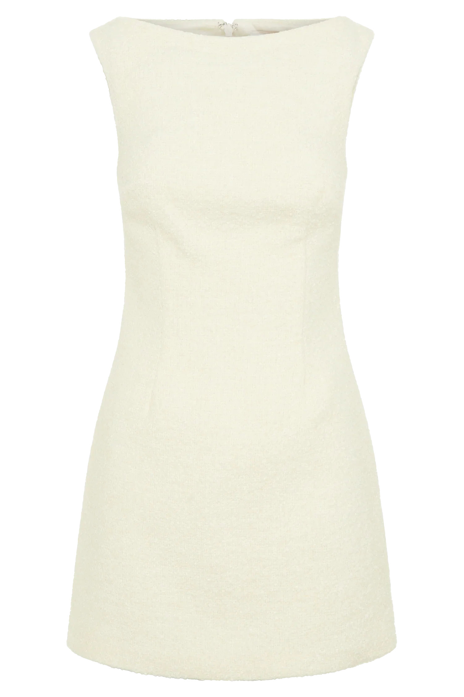 Angela Textured Boucle Mini Dress Ivory