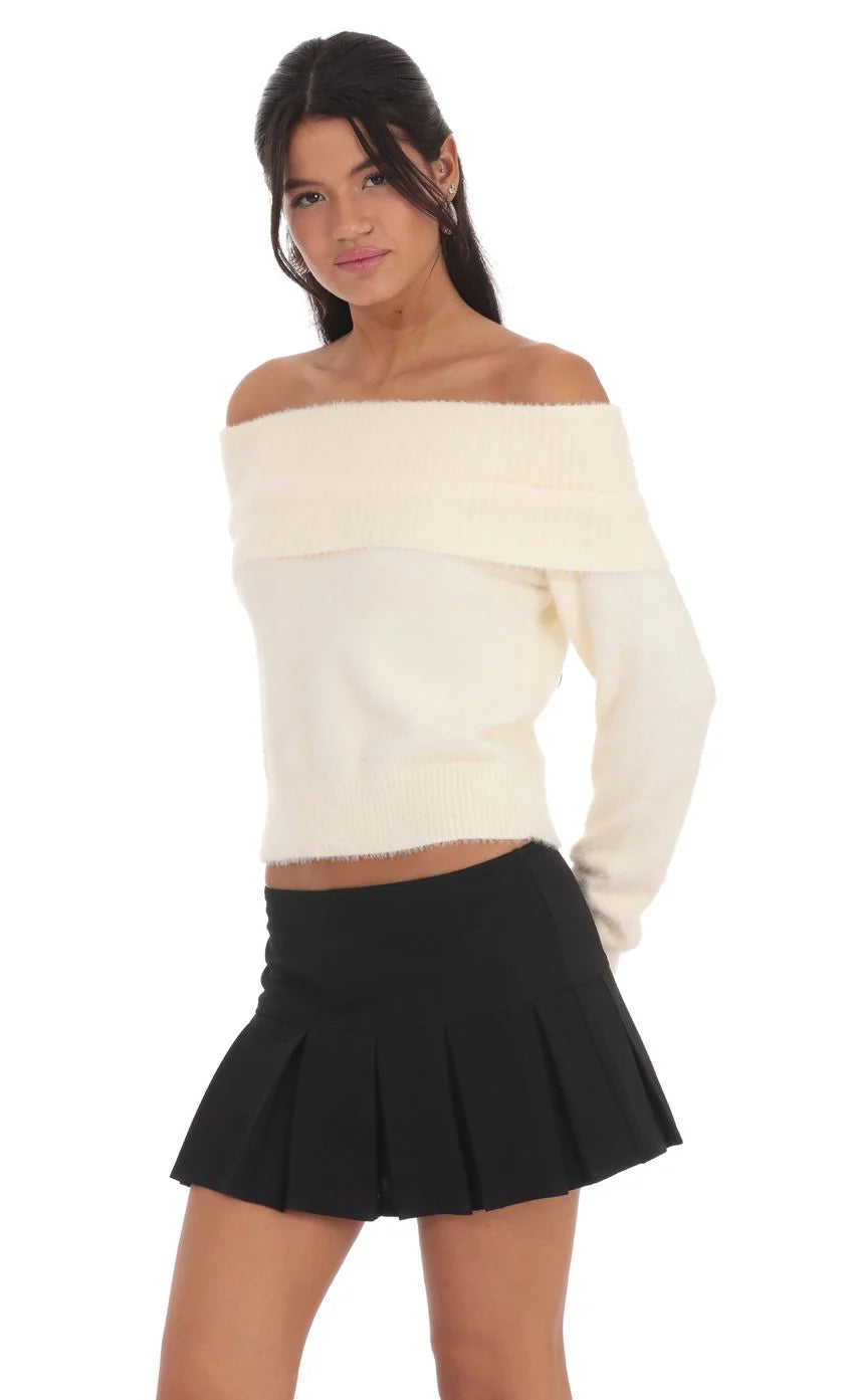 Pleated Skort in Black