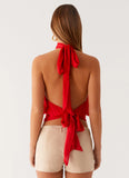 Willow Chiffon Top Red