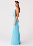 Driftwood Cowl Maxi Dress Turquoise
