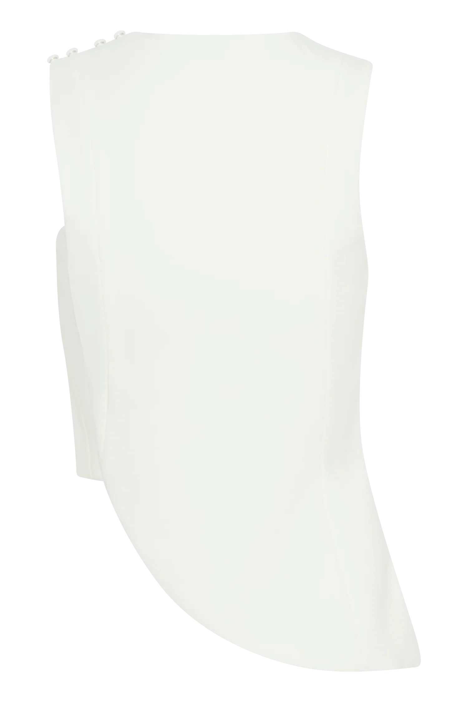 Astrid Asymmetric Sleeveless Suiting Top White