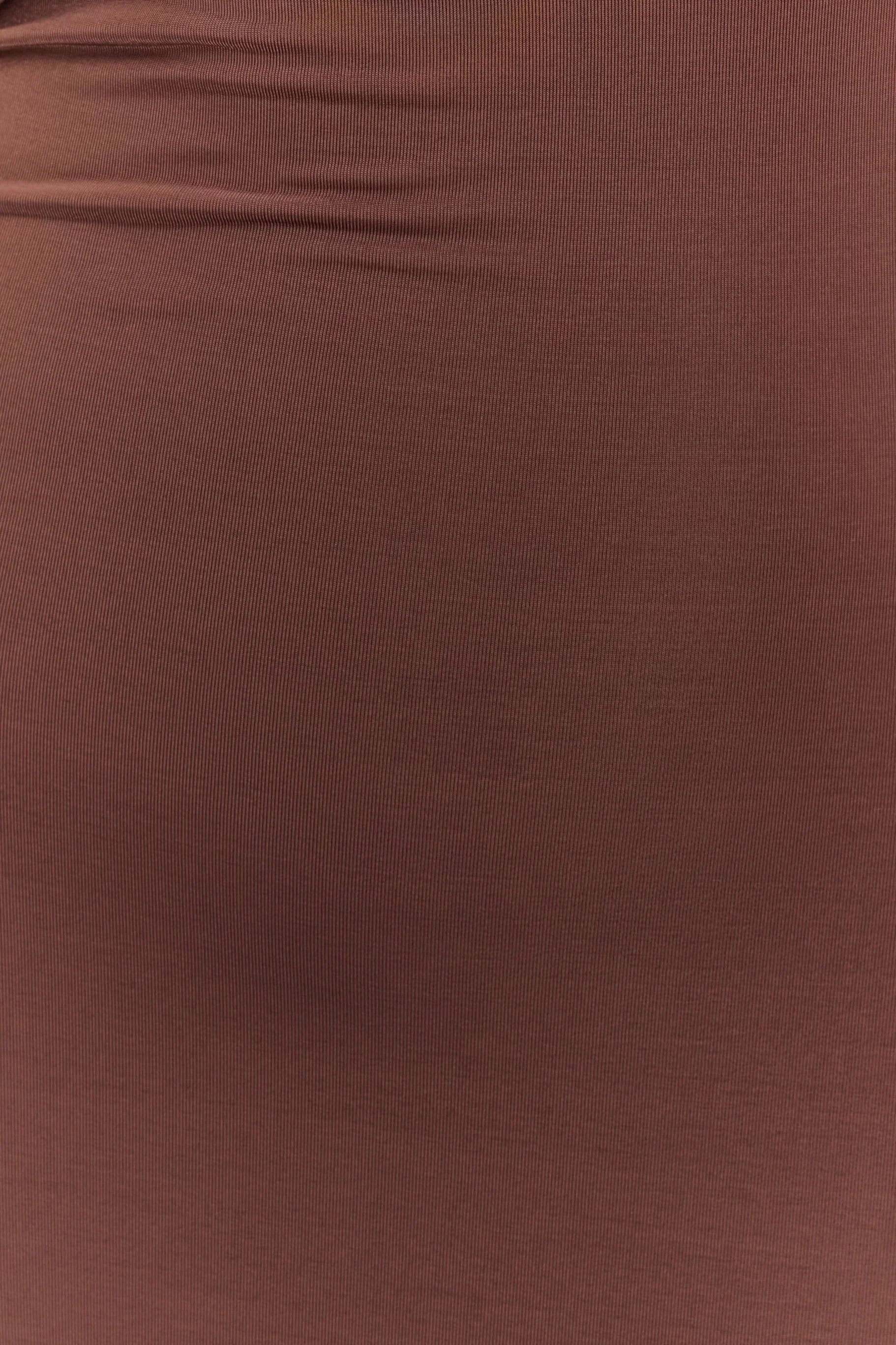 Ashford Asymmetrical Slinky Maxi Dress Chocolate