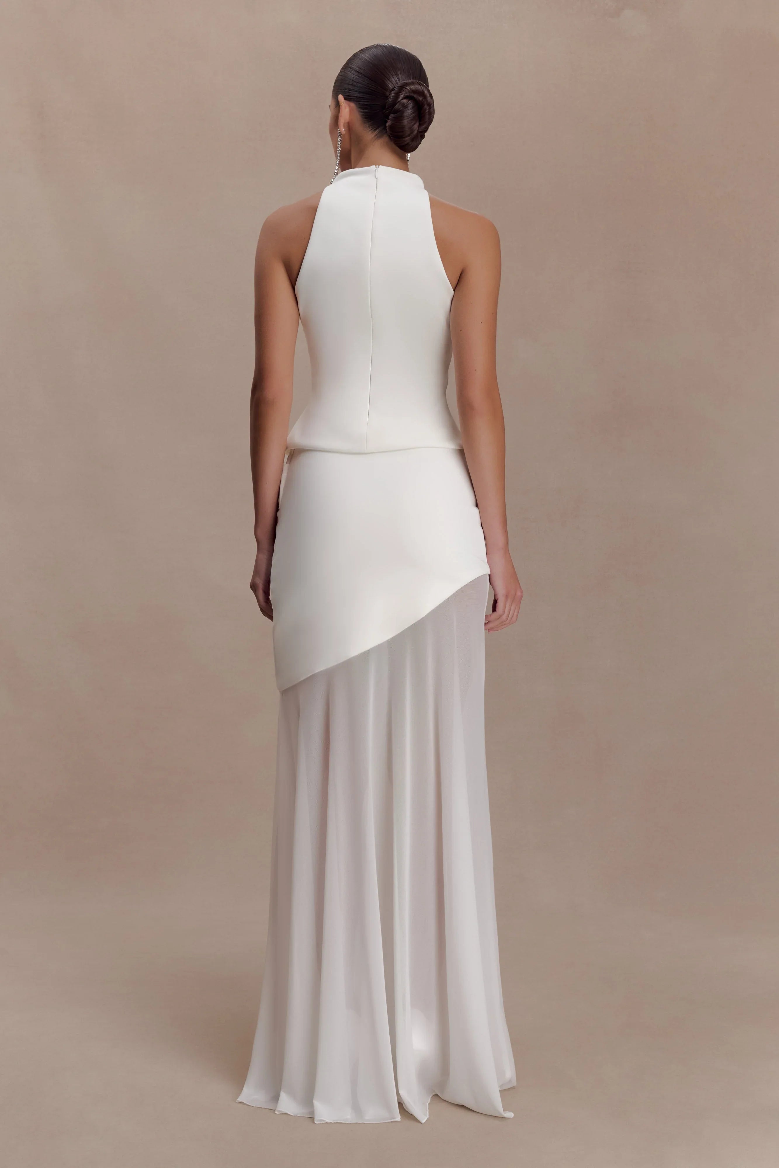 Portia Scuba Sleeveless Top White
