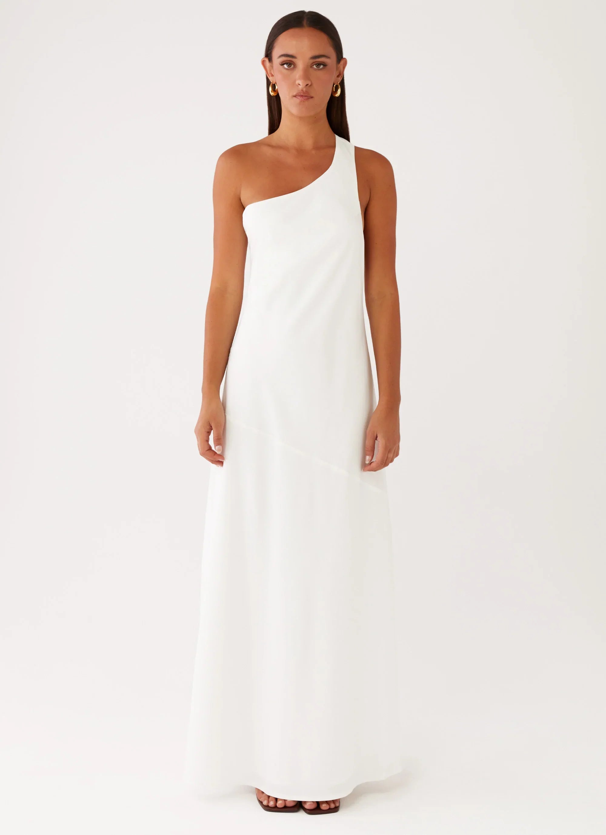 Oaklyn One Shoulder Maxi Dress Ivory