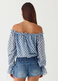Tedara Top Blue Mocha Dot