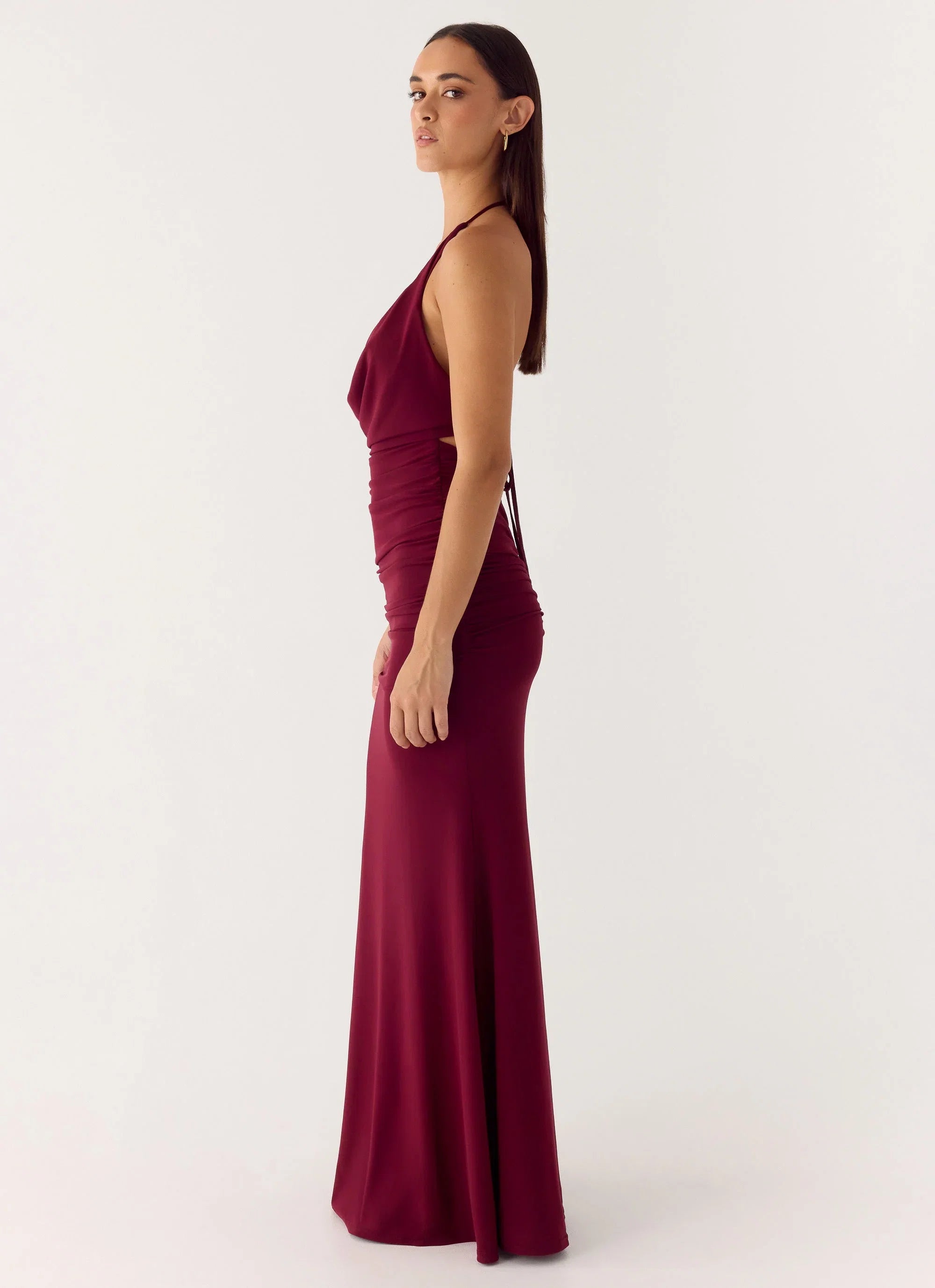 Eyes Closed Maxi Dress Dark Cherry