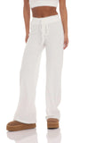 Fuzzy Straight Pants in White