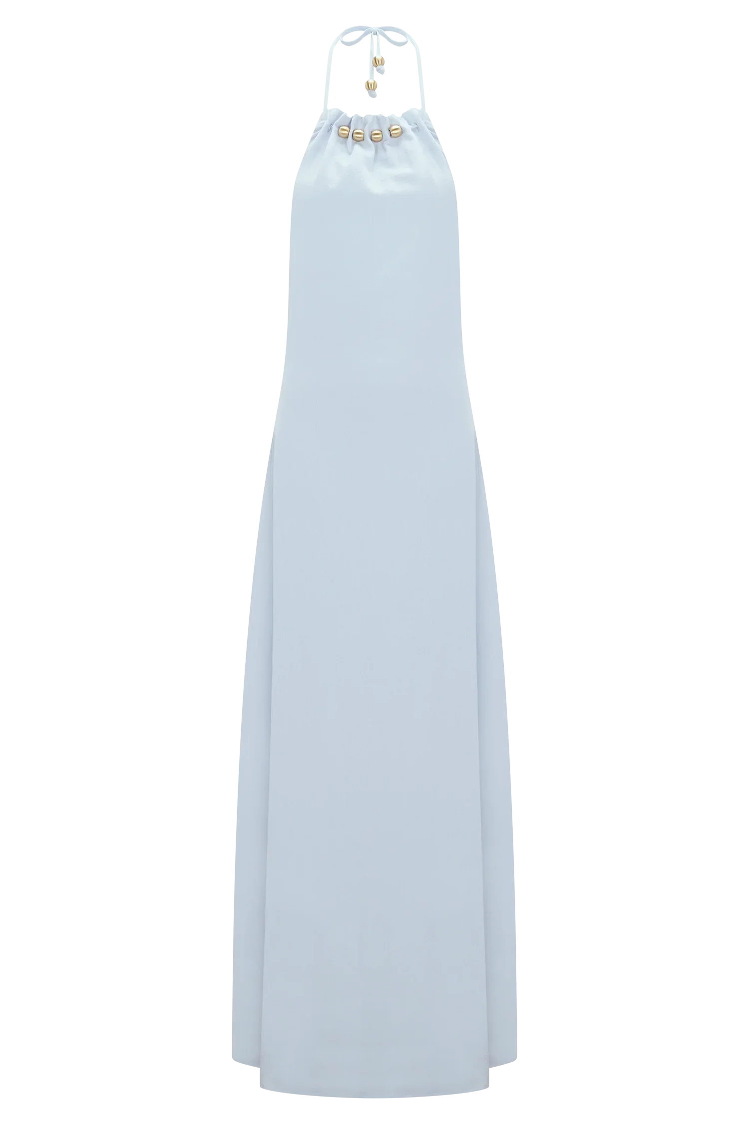Abeda Cotton Maxi Dress With Hardware Pale Blue