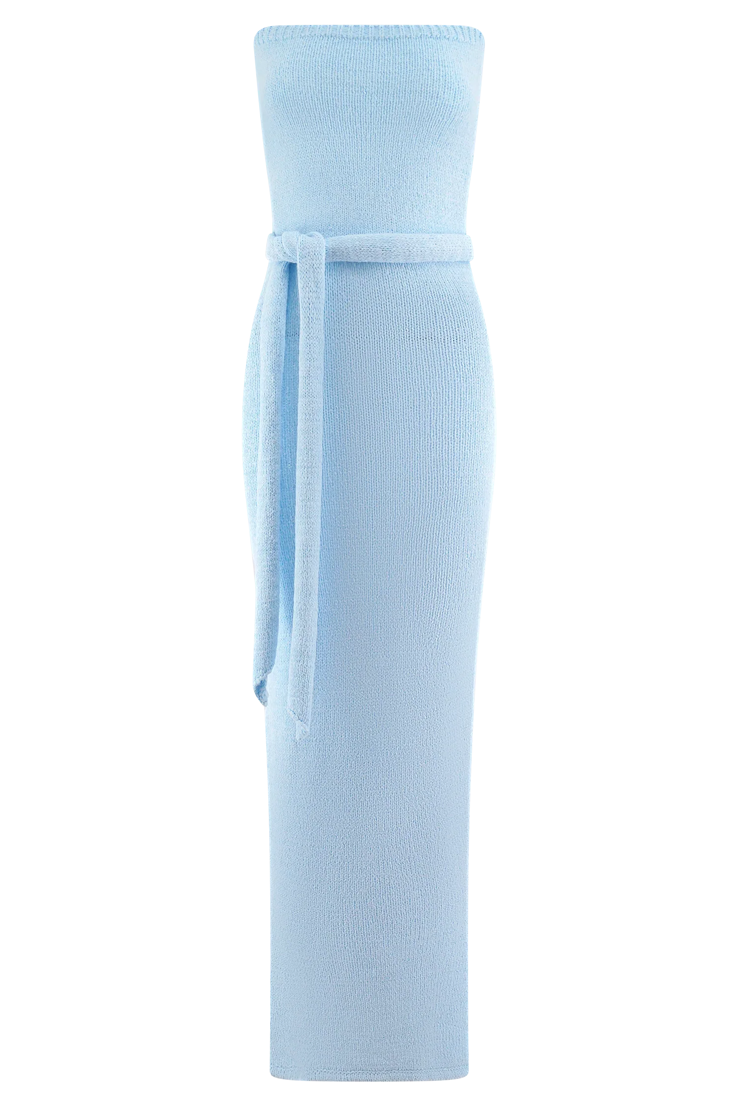 Andrea Strapless Knit Maxi Dress Light Blue