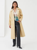 Butter Longline Belted Faux Leather Coat