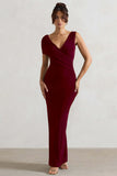 Capella Berry Asymmetric Wrap Maxi Dress