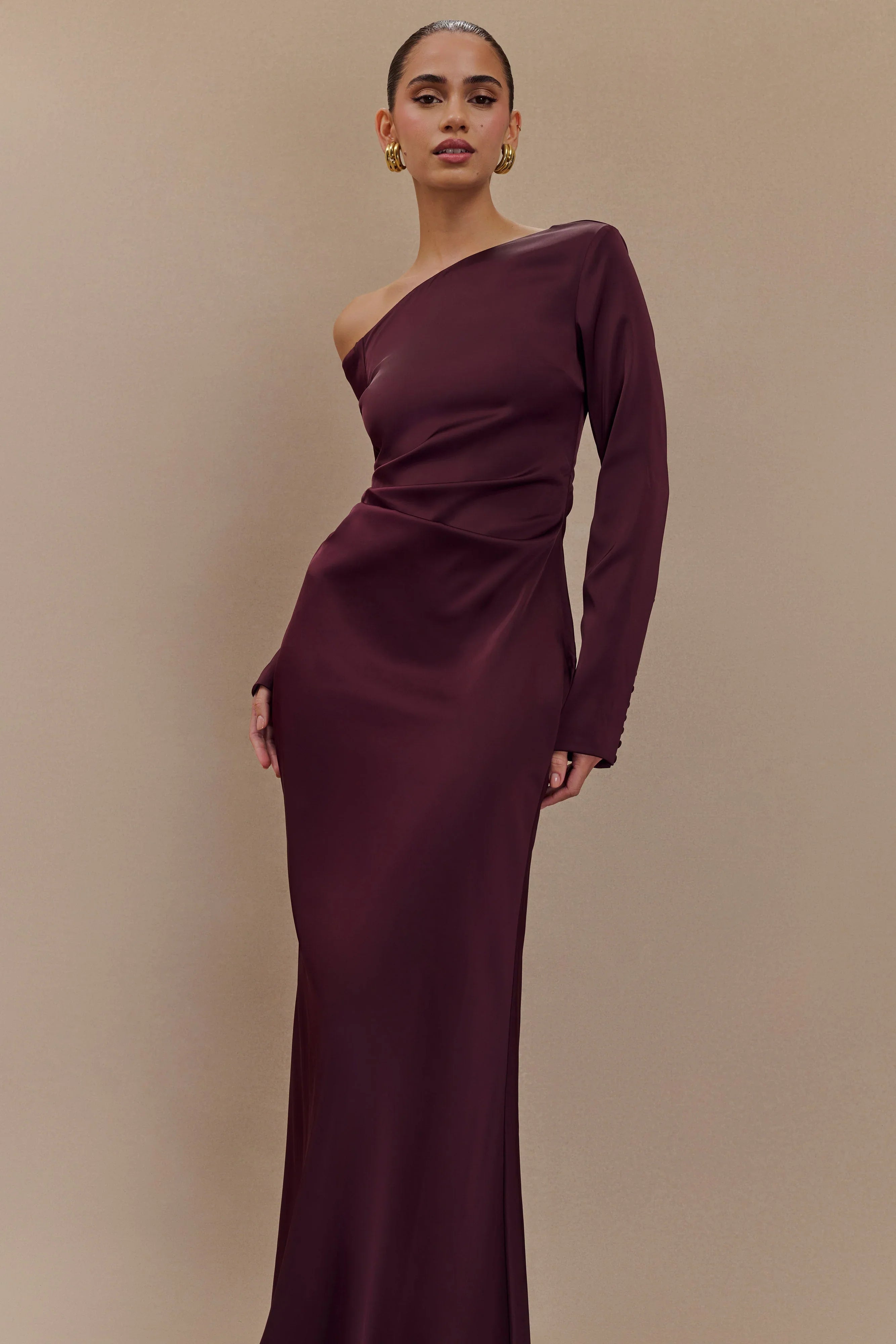 Avery Long Sleeve Maxi Dress Plum
