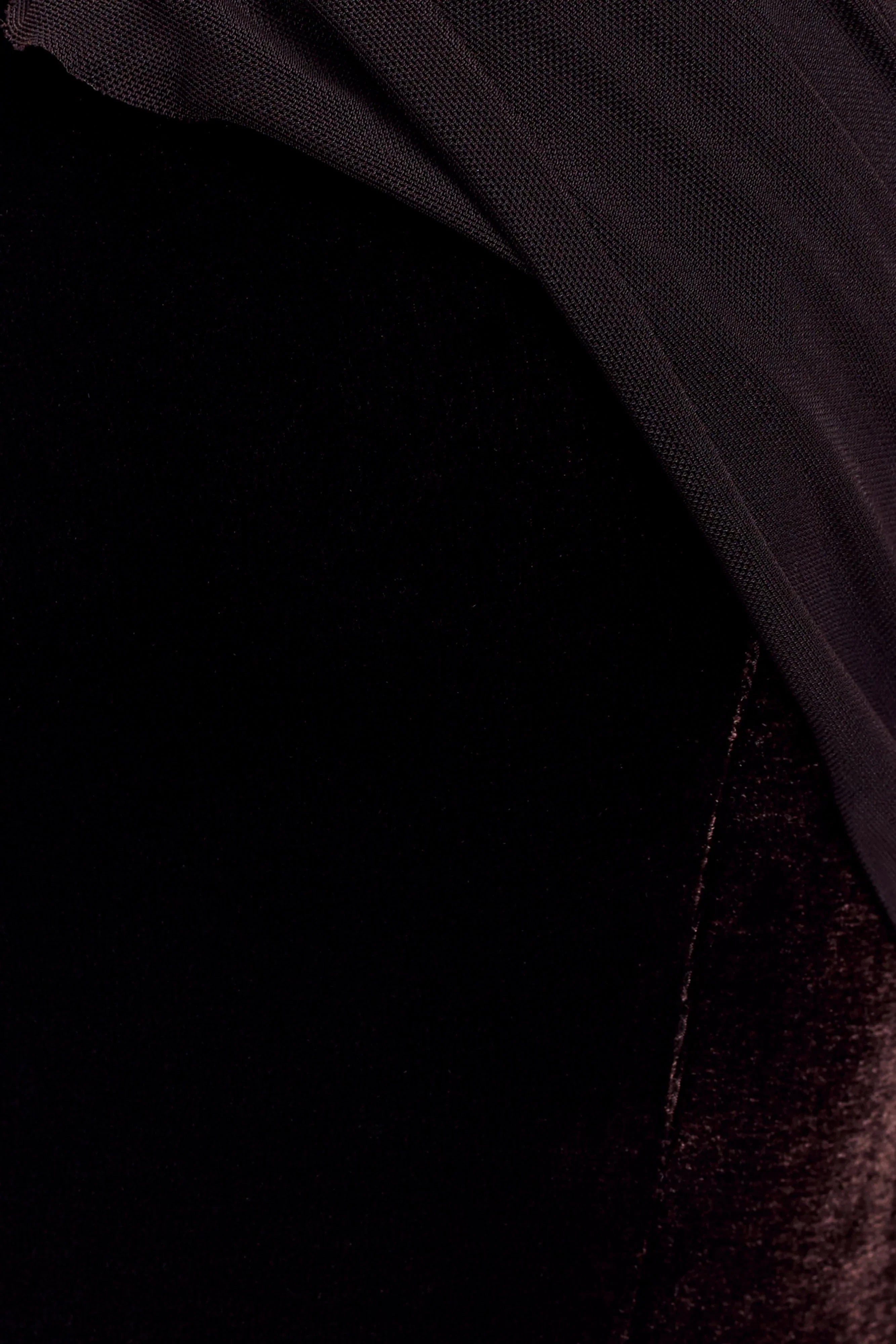 Mattea Velvet Midi Dress With Scarf Chocolate