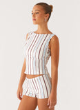 Suns Out Tank Top Blue Stripe