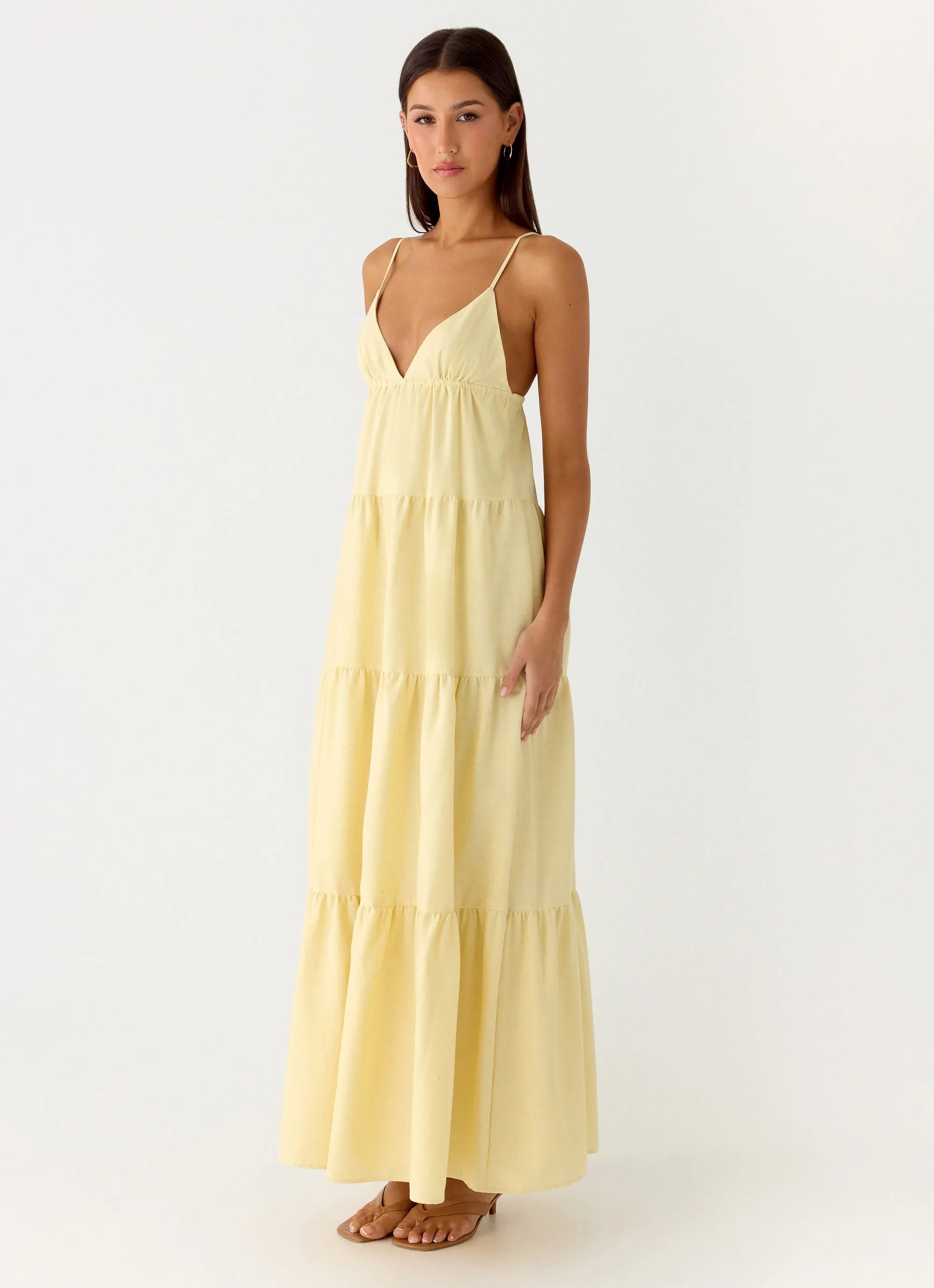 Lotty Linen Maxi Dress Yellow