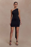 Claudette Slinky Mini Dress With Hardware Black