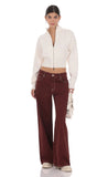 Knit Mock Neck Zip Up Cardigan in Ivory
