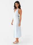 Heavy Hearted Midi Dress Blue