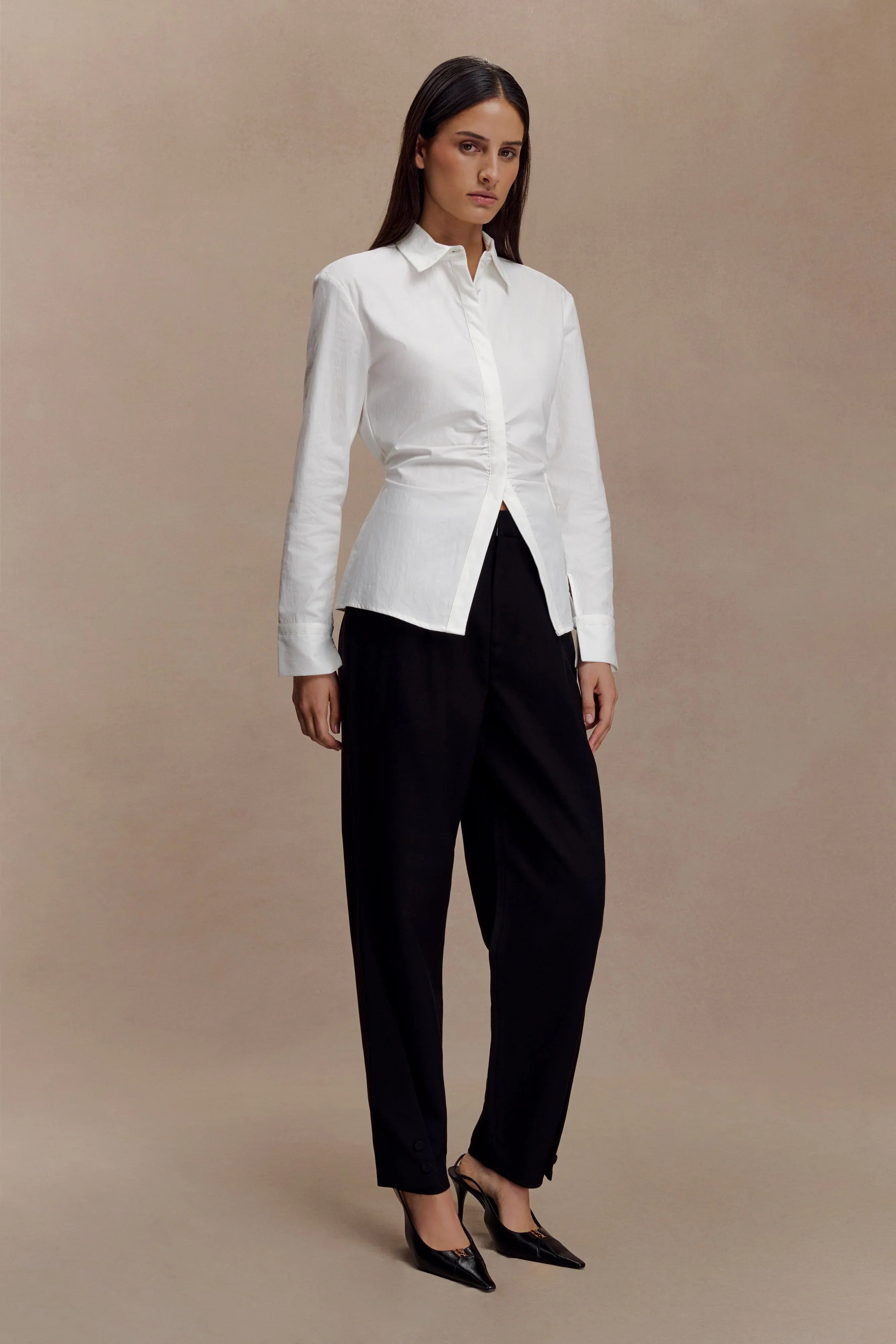 Olie Barrel Leg Suiting Pants Black