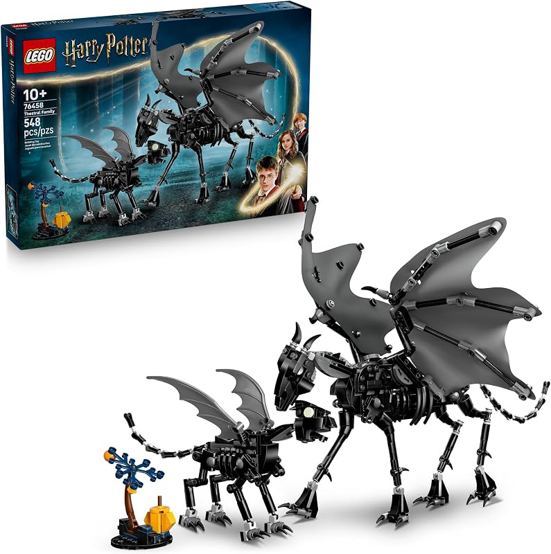 LEGO Harry Potter Thestral Family Building Toy Pretend Play for Kids Boys and Girls Ages 10 Collectible Harry Potter Poseable Action Figures Gift Idea for Birthdays 76458