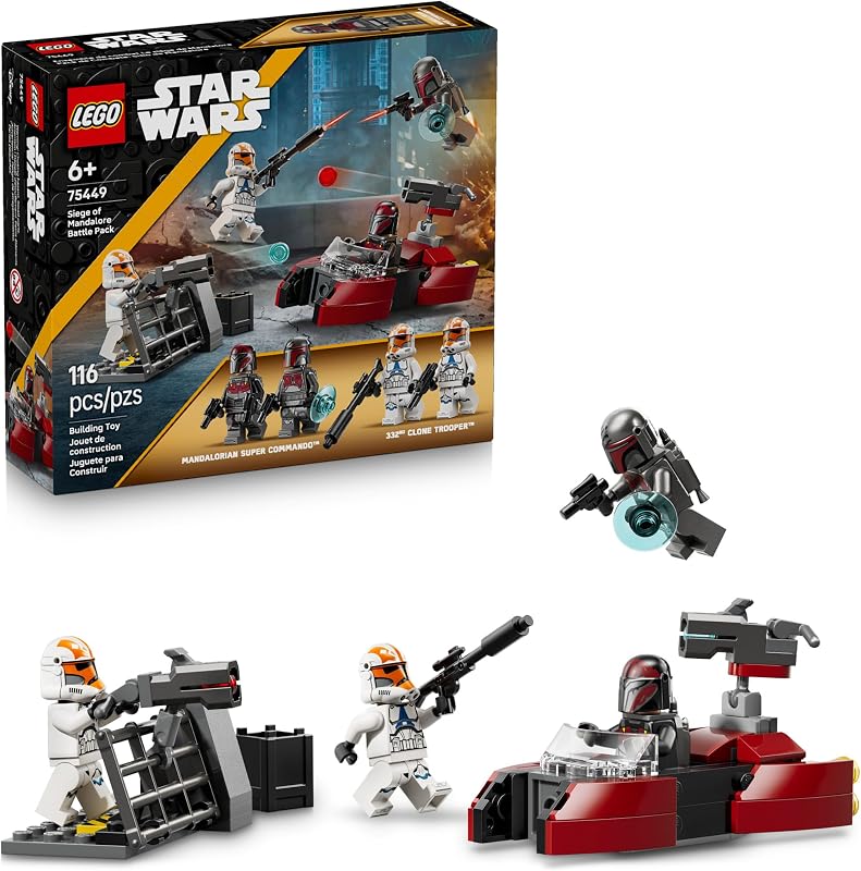 LEGO Star Wars Siege of Mandalore Battle Pack Building Toy for Boys Girls The Mandalorian Pretend Play Set W 4 Character Minifigures for Kids Fans Ages 6 Gift Idea for Birthdays 75449