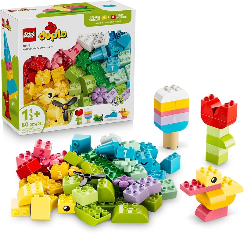 LEGO DUPLO Classic Colorful Creative Box 10479 Building Toys for Toddlers Ages 15 Sturdy Build for Pretend Play Develops Fine Motor Skills 80 pieces Gift Idea