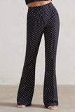 Kehlani Black Polka Dot High Waist Wide Leg Trousers
