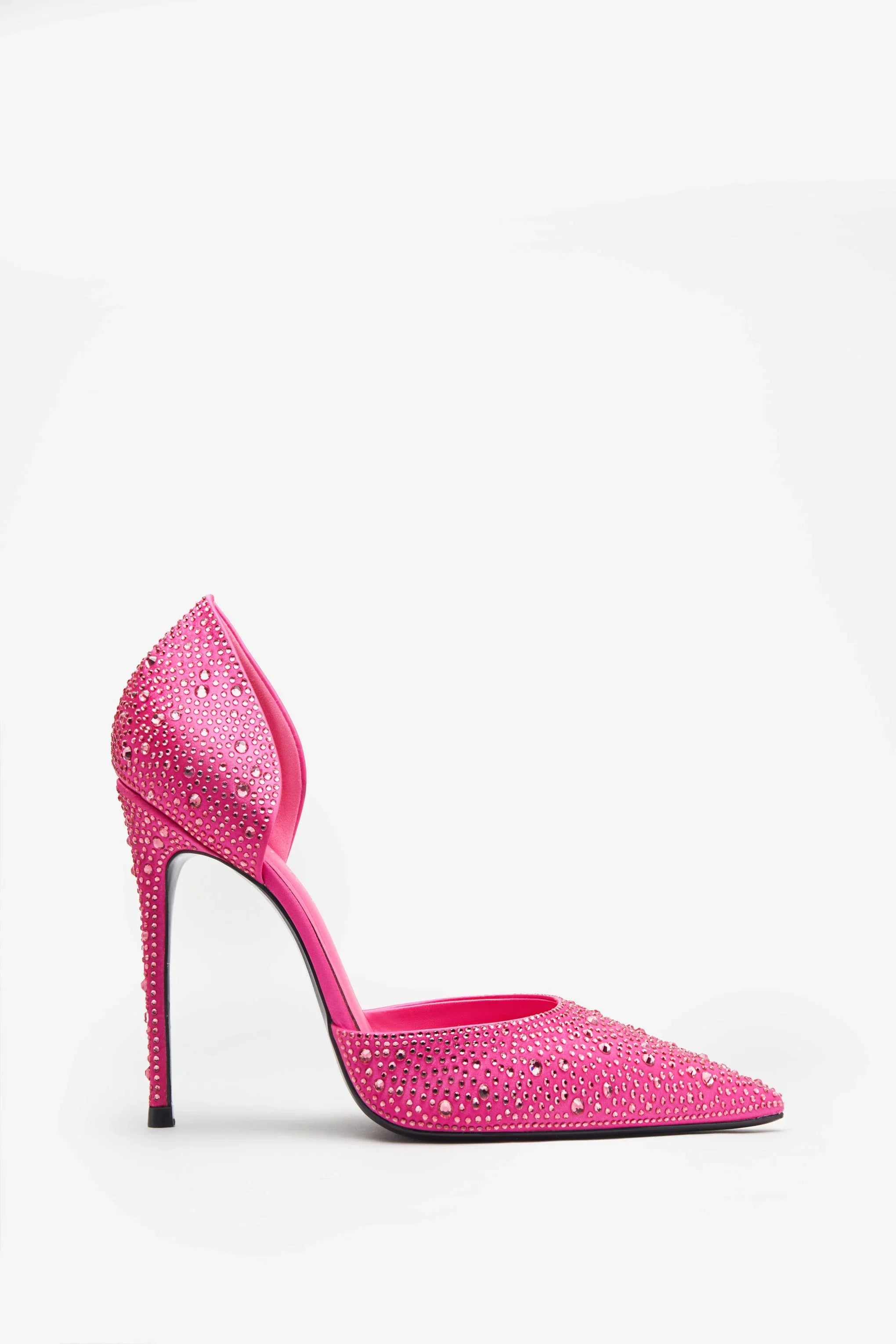 Catcher Pink Diamante Pointed Court Heels