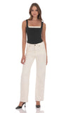 Two Toned Detailed Corset Top in Black