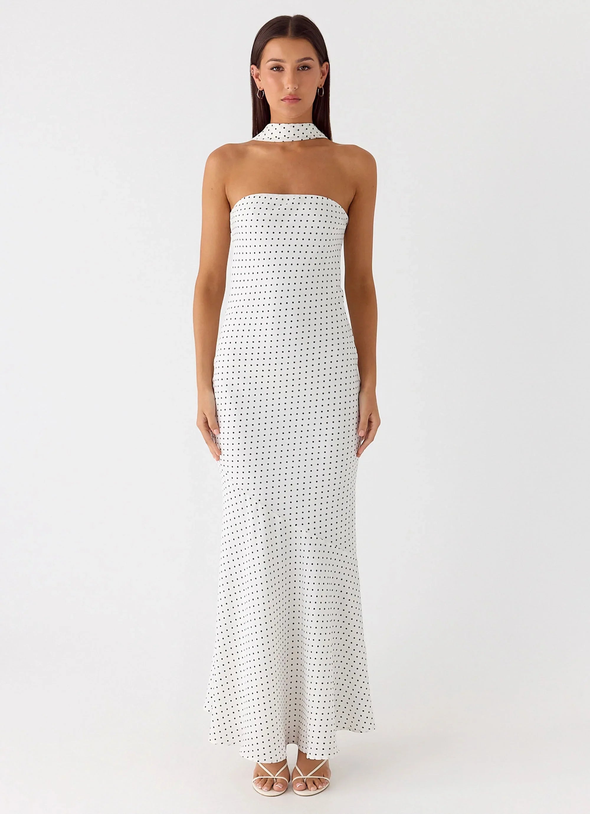 Under The Pagoda Maxi Dress White Polkadot