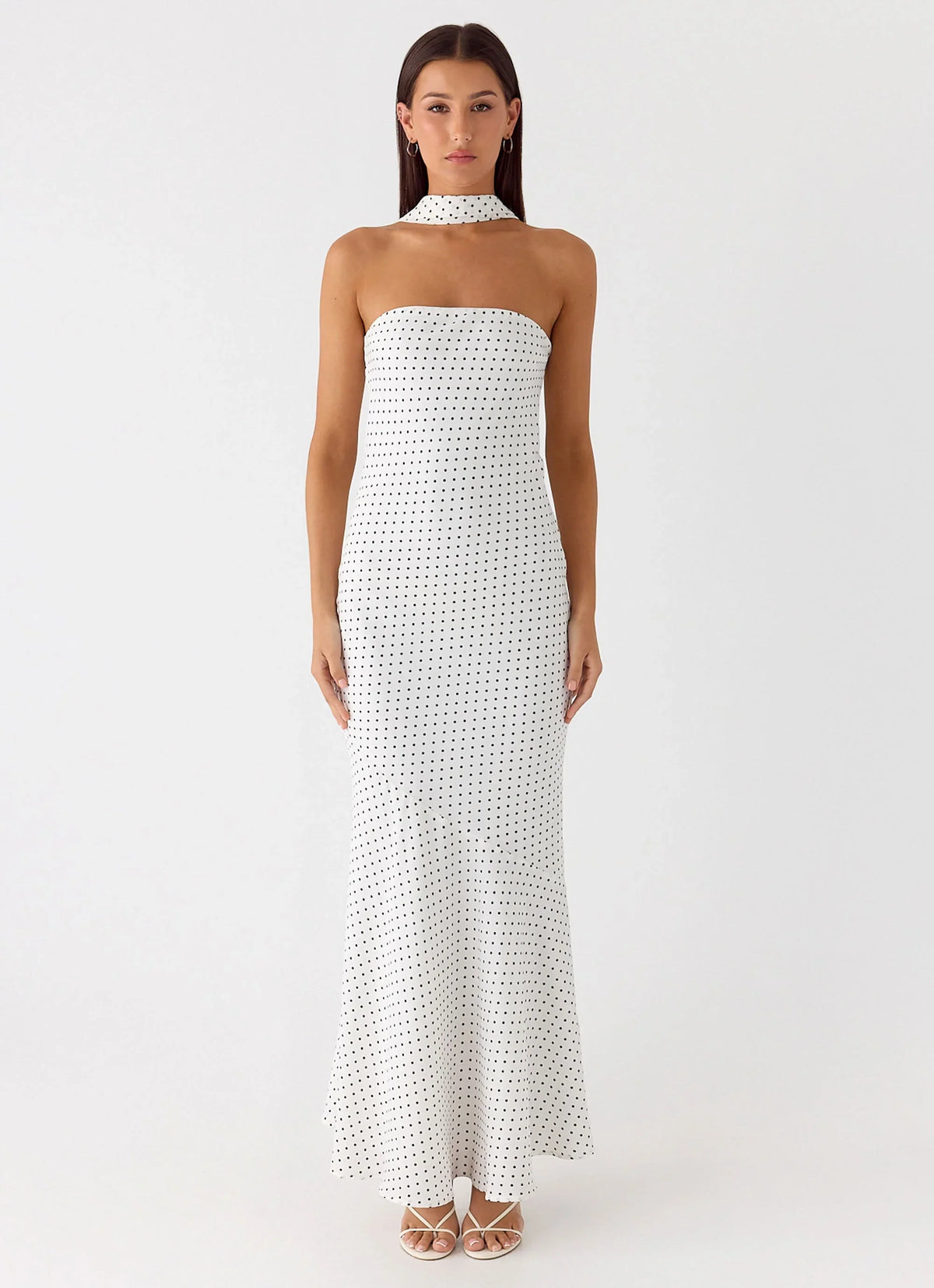 Under The Pagoda Maxi Dress White Polkadot