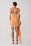 Lucien Cowl Neck Mini Dress Apricot