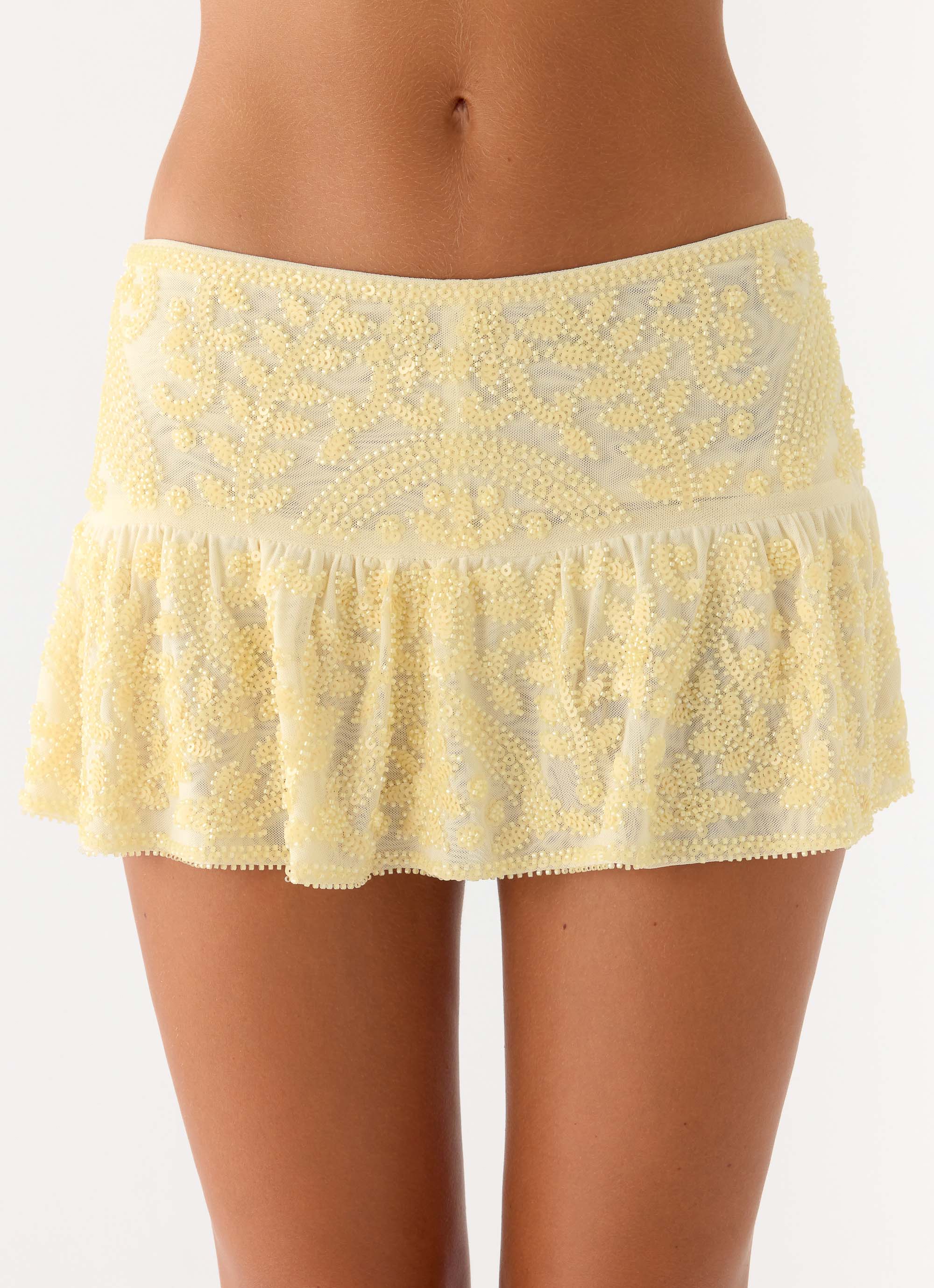 Mimi Beaded Mini Skort Yellow