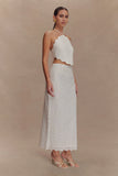 Kensley Broderie Midi Skirt White