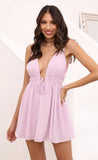 Plunge A line Dress in Lavender