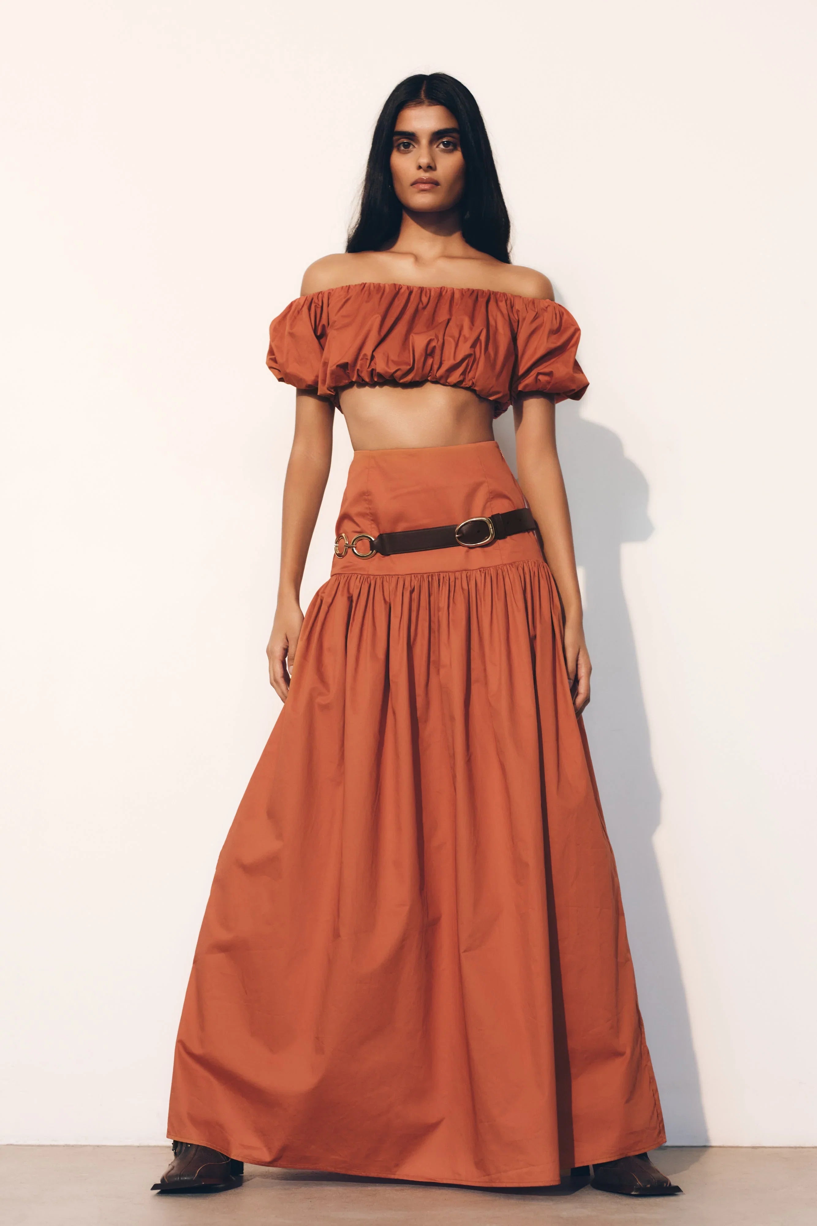 Autumn Maxi Skirt Burnt Orange