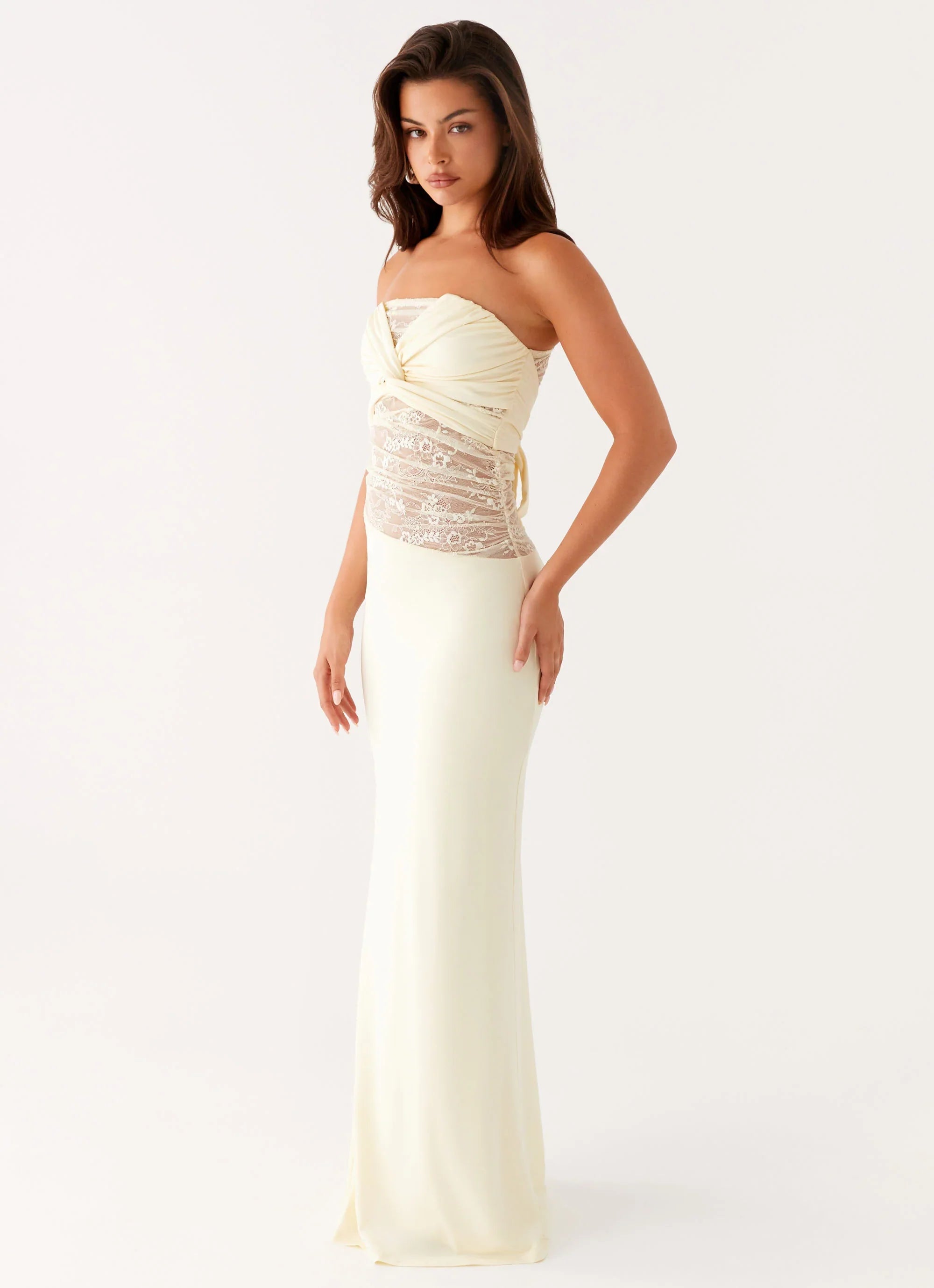 Sweet Energy Strapless Maxi Dress Yellow