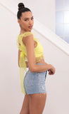 Dotted Chiffon Top in Yellow