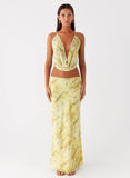 Kylo Low Rise Maxi Skirt Yellow Tie Dye