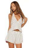 Arnie White Polka Dot Halter Neck Top