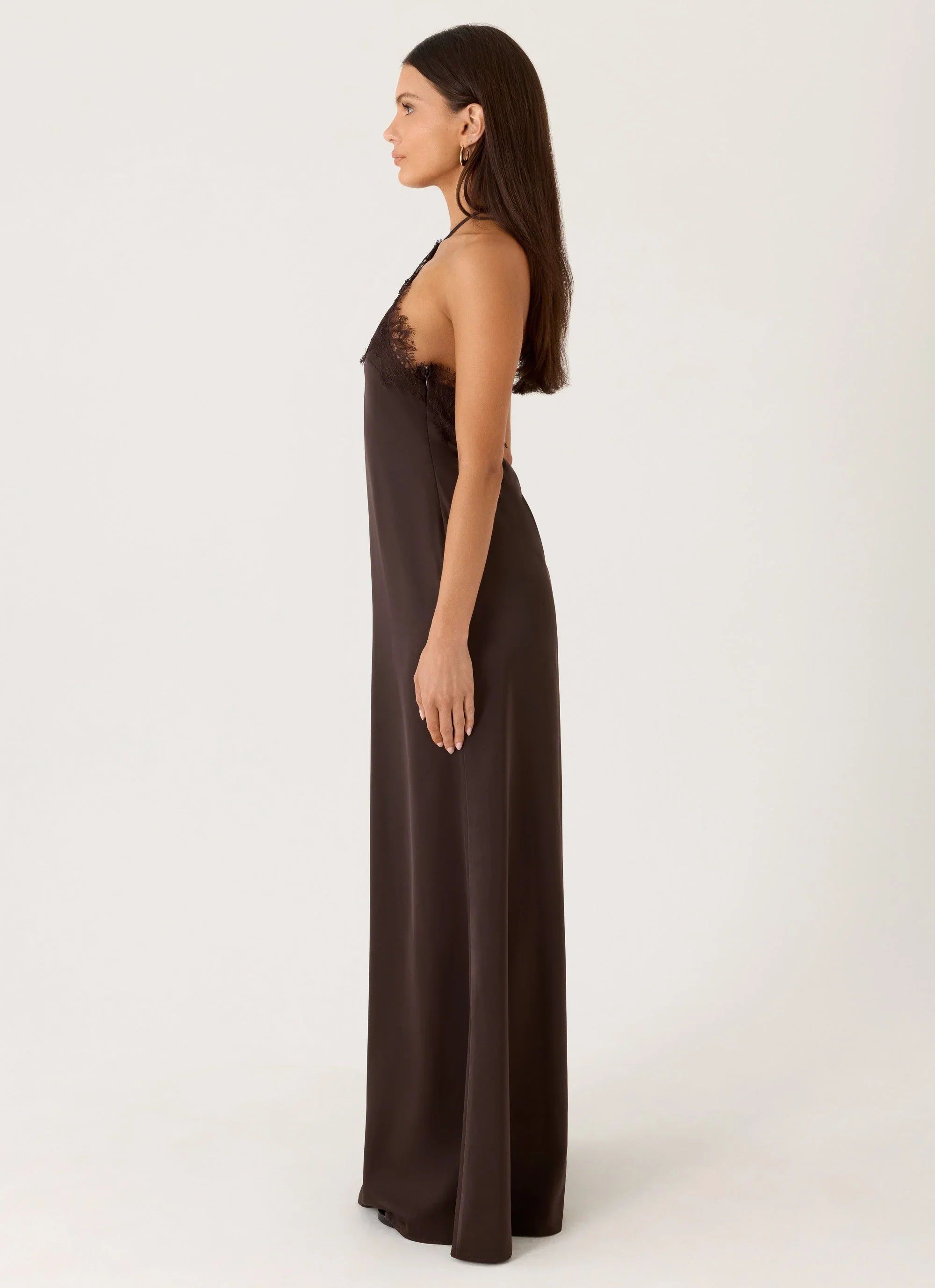 Samaria Halter Maxi Dress Chocolate