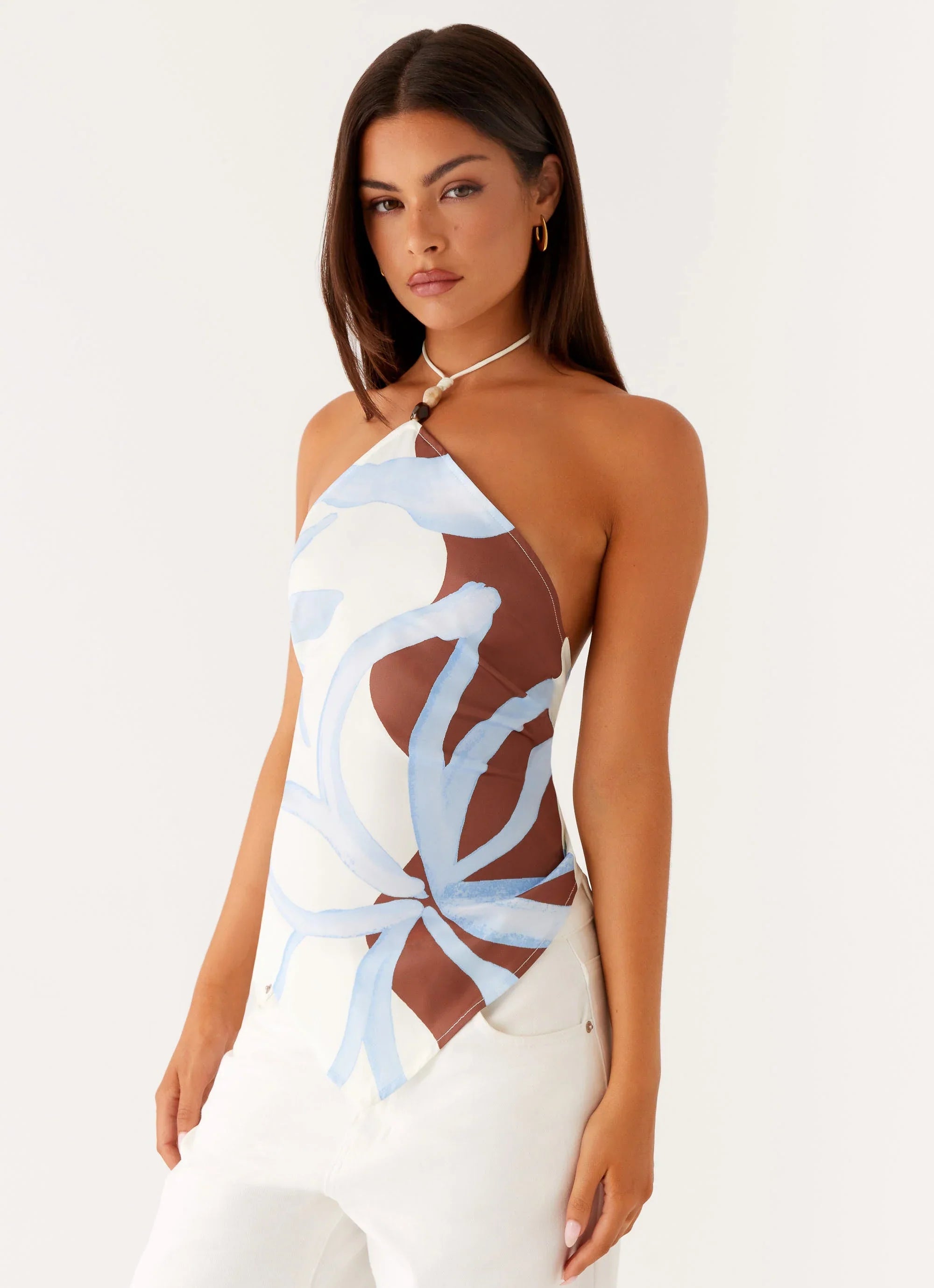 Julissa Halter Top Bloom Wave Print