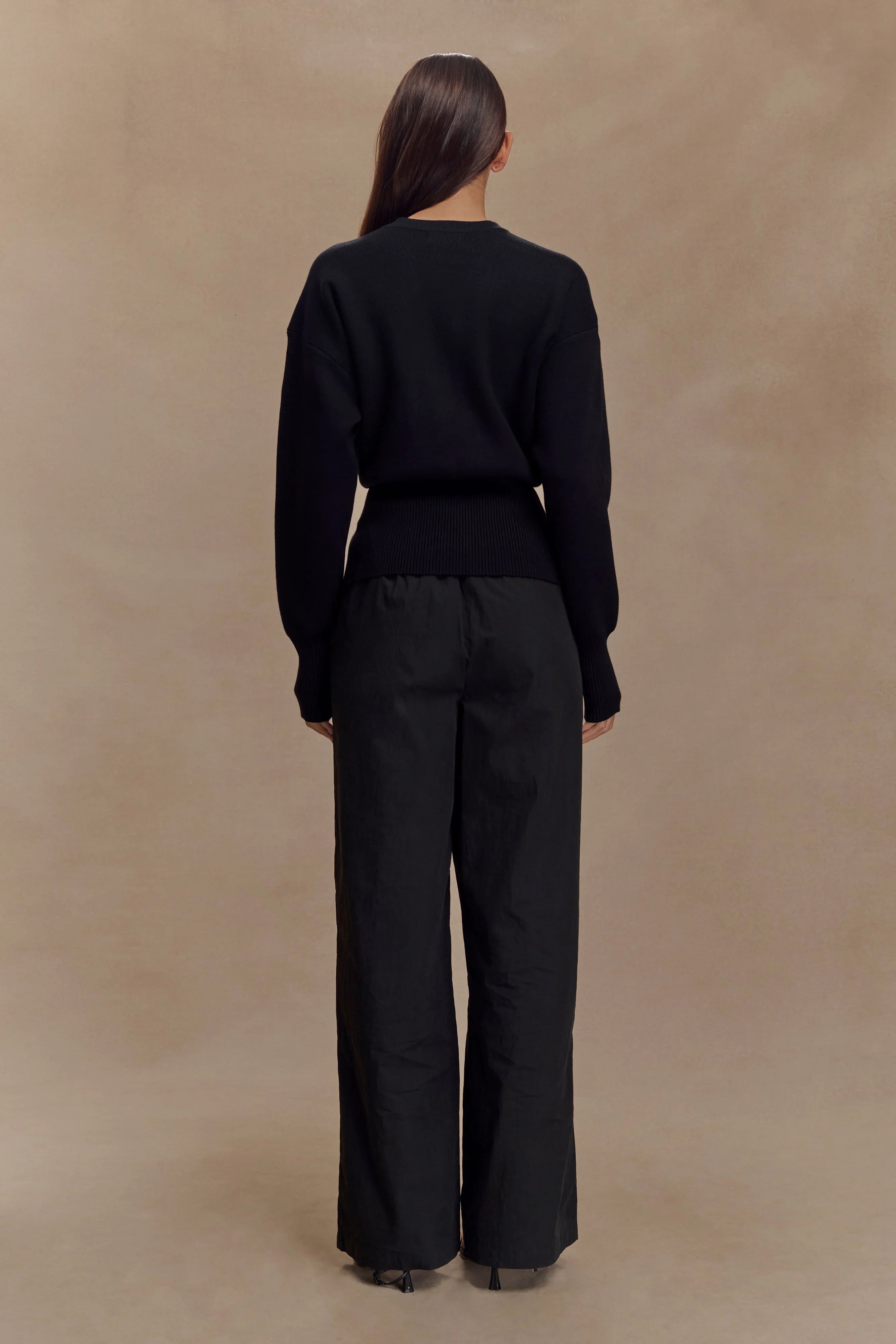 Alexia Buttoned Oversized Cardigan Black