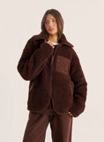Chocolate Pocket Detail Zip Fleece Jacket