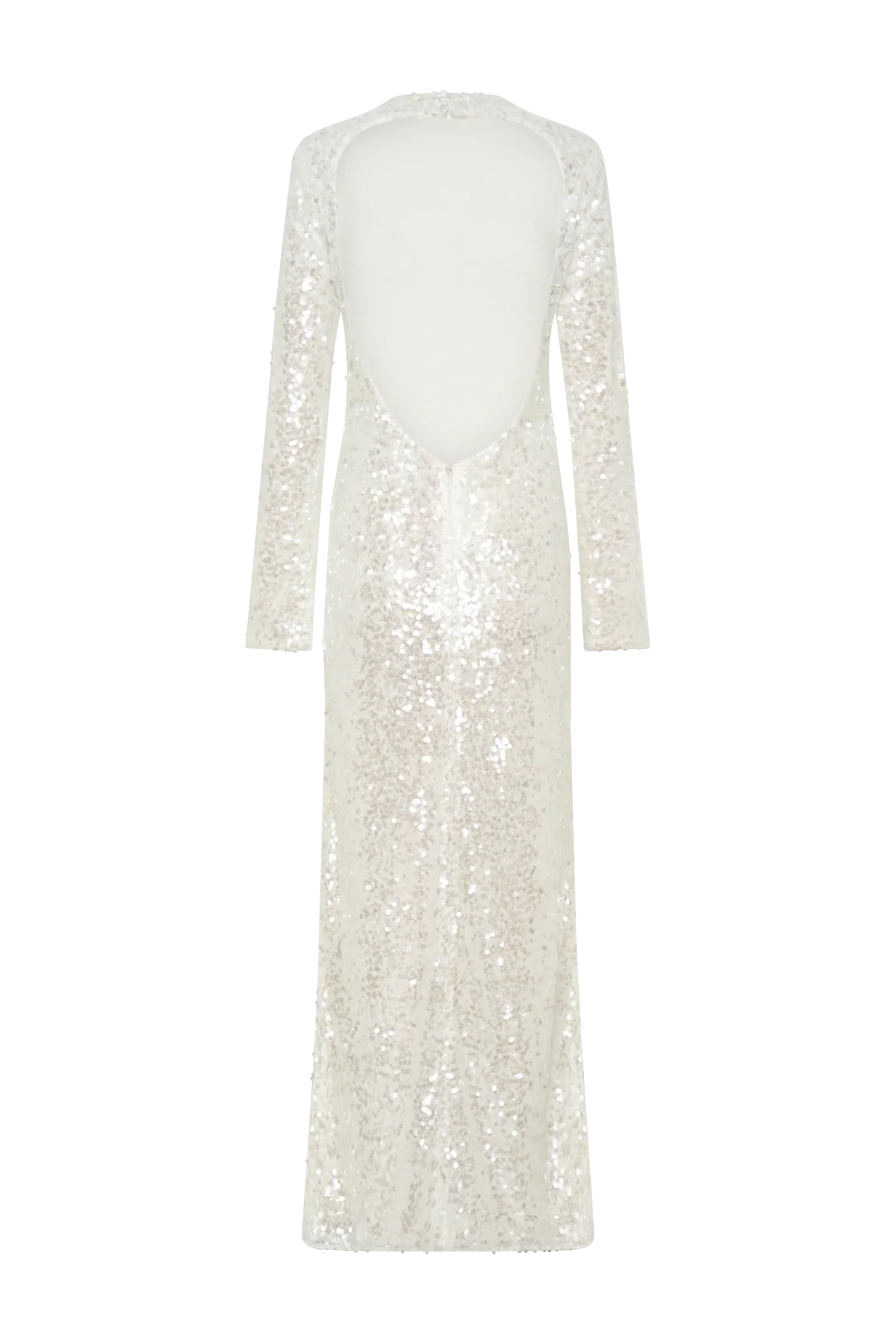 Sofia Long Sleeve Sequin Maxi Dress White