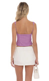 Polka Dot Front Tie Vest Top in Purple