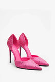 Catcher Pink Diamante Pointed Court Heels