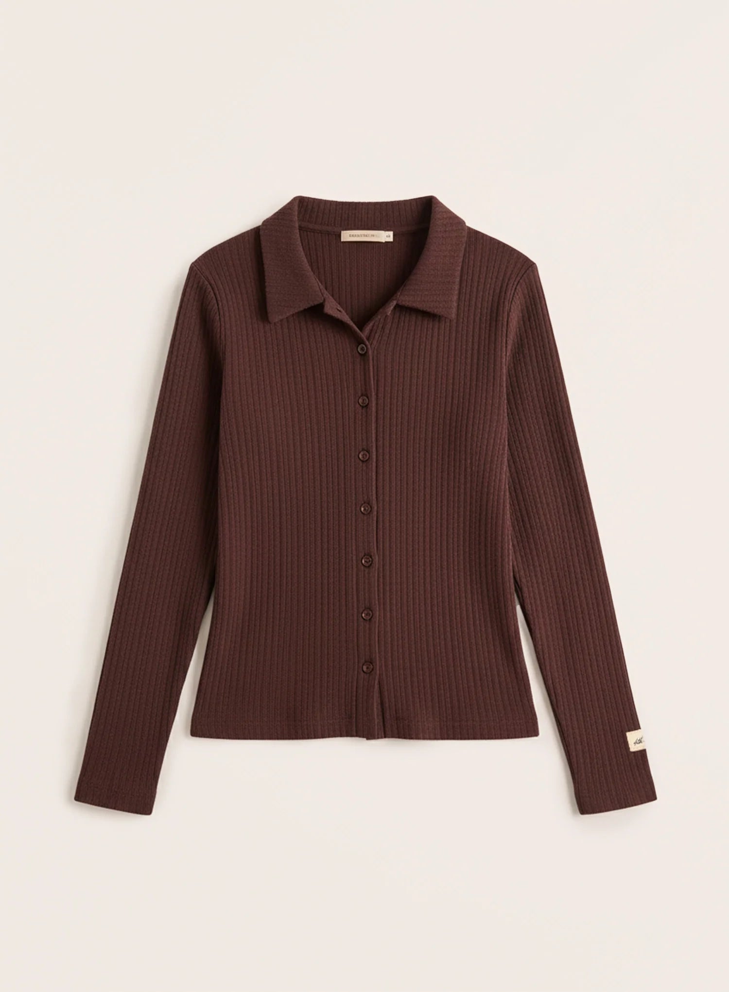Chocolate Buttoned Pointelle Top